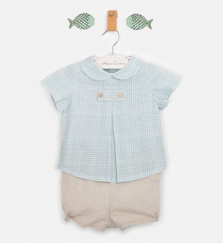 Conjunto niño Oliver camisa vichy &amp; pantalón de Valentina Bebés | Aiana Larocca