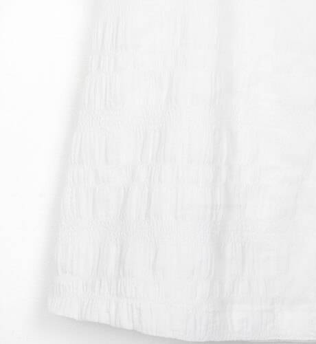 Vestido niña blanco volante vichy azul de Ancar | Aiana Larocca