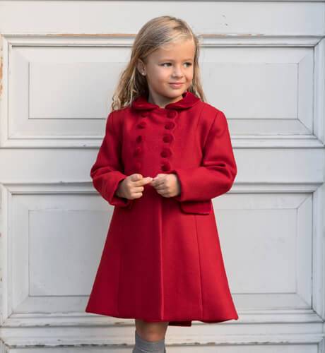 Abrigo niña rojo estilo ingles  | Aiana Larocca