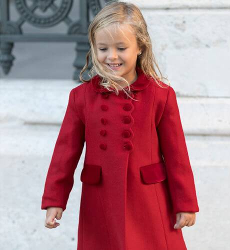 Abrigo niña rojo estilo ingles  | Aiana Larocca