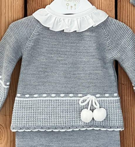 Conjunto bebé pelele gris &amp; blanco de Valentina Bebés | Aiana Larocca