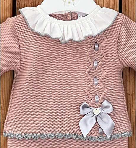 Conjunto bebé pelele ROSA &amp; gris de Valentina Bebés | Aiana Larocca