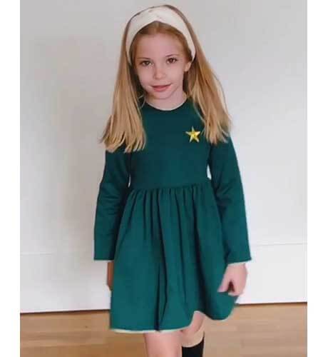 Vestido verde estrella dorada de Mon Petit Bonbon | Aiana Larocca