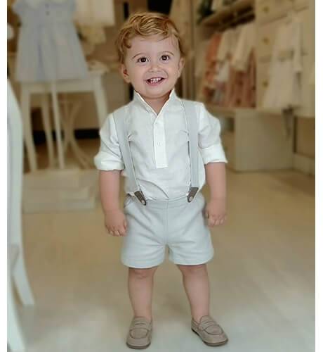 Pantalón tirantes niño villela gris | Aiana Larocca