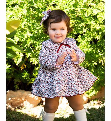 Vestido niña estampado burdeos de Daniesty | Aiana Larocca
