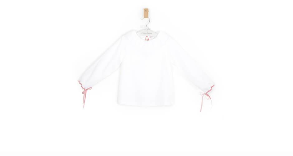 Blusa blanca detalle terciopelo de Eva Jeréz | Aiana Larocca