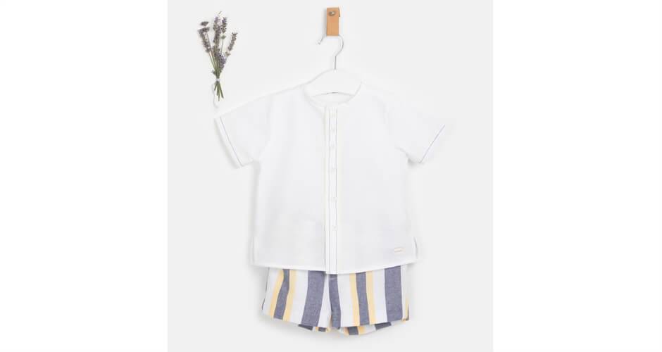 Conjunto niño Pantalón a rayas y camisa manga corta de Cocote | Aiana Larocca