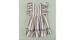 Vestido niña a rayas azul &amp; escote espalda de José Varón | Aiana Larocca