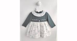 Vestido niña combinado punto verde de Martín Aranda | Aiana Larocca