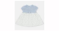 Vestido niña combinado punto azul  bordado de Martin Aranda | Aiana Larocca