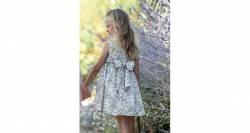 Vestido niña estampado Liberty buganvilla &amp; lazo de Yoedu | Aiana Larocca
