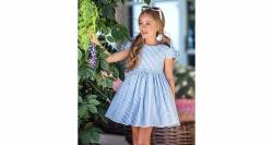 Vestido niña a rayas azules familia Dama de Yoedu | Aiana Larocca