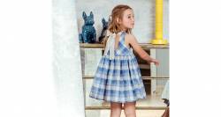 Vestido niña cuadros azul y blanco & espalda abierta de Marta y Paula | Aiana Larocca Vestido niña cuadros azul y blanco & espalda abierta de Marta y Paula | Aiana Larocca