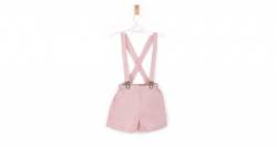 Pantalón tirantes niño lino rosa | Aiana Larocca