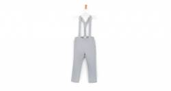 Pantalón niña gris con tirantes de Boometi | Aiana Larocca