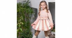 Vestido niña corte cintura a rayas con fajin de Nekenia | Aiana Larocca