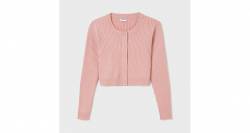 Chaqueta niña larga punto rosa de Mayoral | Aiana Larocca