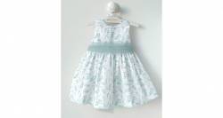 Vestido niña bordado estampado verde &amp; lazada tul de Blanca Valiente | Aiana Larocca