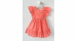 Vestido niña volantes coral &amp; lazada de Blanca Valiente | Aiana Larocca