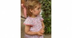 Vestido niña estampado erizos &amp; florecitas rosa de Ancar | Aiana Larocca
