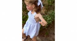 Vestido niña a rayas azul  &amp; engomado de Ancar | Aiana Larocca