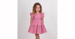 Vestido niña bordado rosa &amp; gran lazada de Nekenia | Aiana Larocca