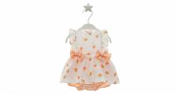 Ranita niña estampado melocotones &amp; lacitos vichy mandarina de Micolino | Aiana Larocca