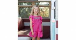 Vestido niña fucsia &amp; bordado nidos de Coco Acqua | Aiana Larocca