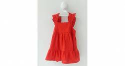 Vestido niña rojo bordado de Coco Acqua | Aiana Larocca Vestido niña rojo bordado de Coco Acqua | Aiana Larocca