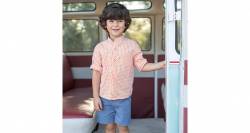 Conjunto niño pantalón azul y camisa vichy mandarina de Coco Acqua | Aiana Larocca Conjunto niño pantalón azul y camisa vichy mandarina de Coco Acqua | Aiana Larocca