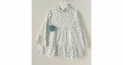 Vestido niña estampado perritos verde de Blanca Valiente | Aiana Larocca