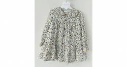 Vestido niña estampado flores mostaza de Blanca Valiente | Aiana Larocca