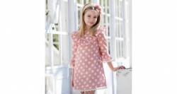Vestido niña rosa lunares &amp; manga francesa | Aiana Larocca