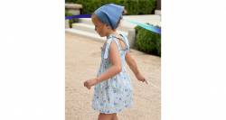 Vestido niña estampado tonos azules & engomado de Ancar | Aiana Larocca Vestido niña estampado tonos azules & engomado de Ancar | Aiana Larocca